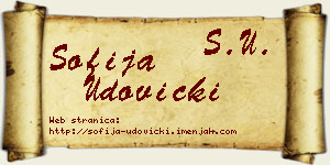 Sofija Udovički vizit kartica
